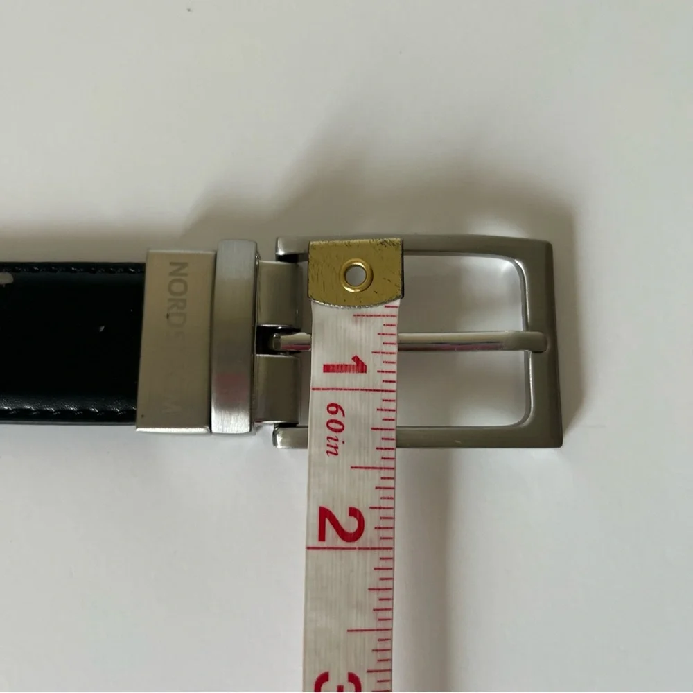 NORDSTROM Youth Reversible Black Brown Belt Silver tone Buckle - 27
